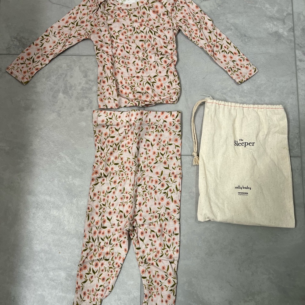 Solly Baby Kids Pajama Set - Pink and Green Floral
